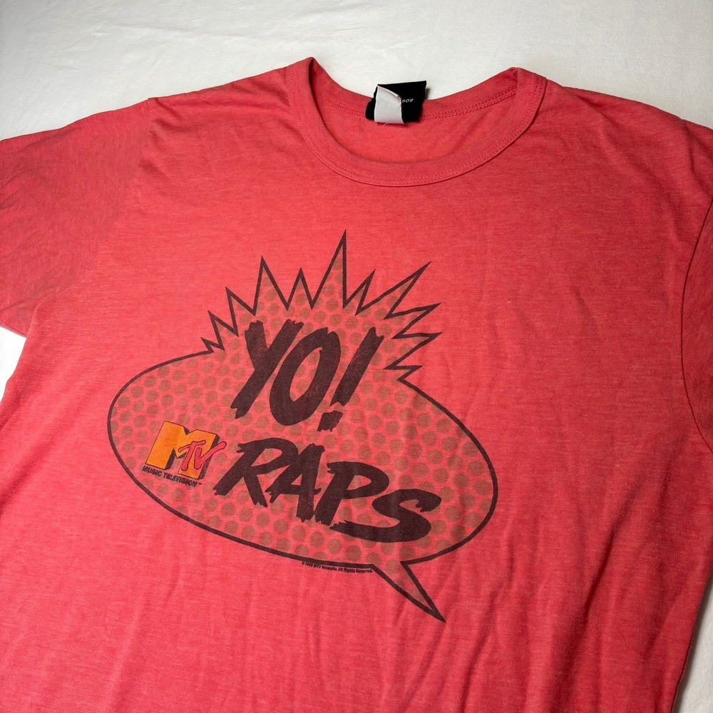 2005 MTV YO! RAPS Junk Food T-Shirt Mens XL Red Graphic Short Sleeve Tee Vintage
